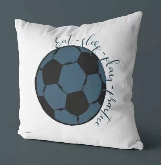 Kussen voor voetbalkamer - blauw wit