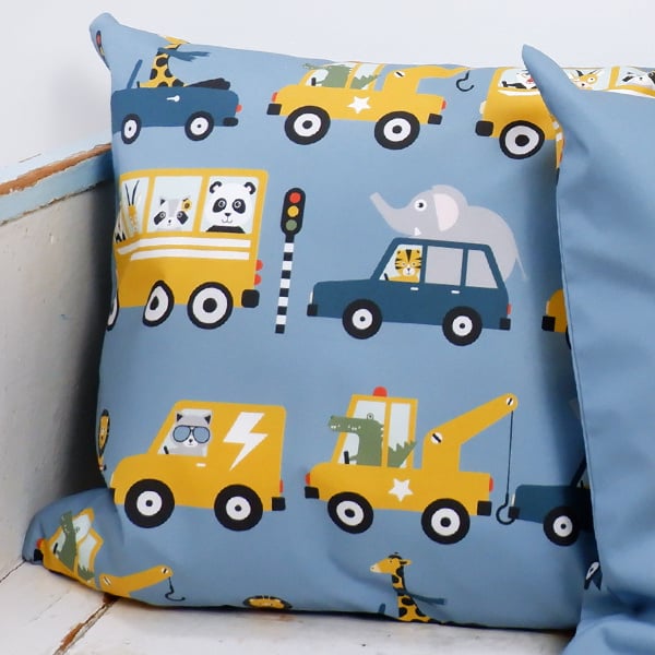 Kinderkamer aankleding en decoratie set - dieren onderweg jeansblauw (met lamp)