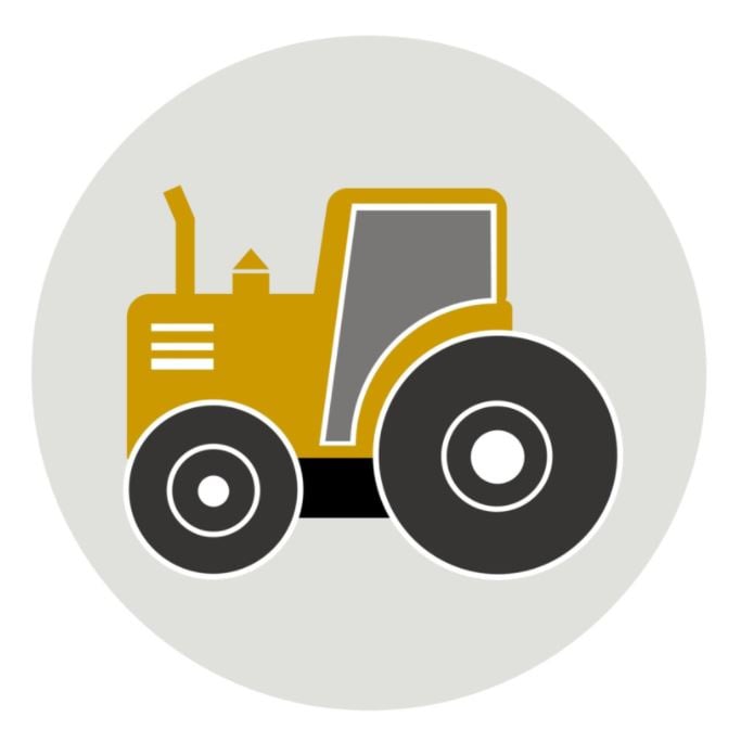 Muursticker kinderkamer - tractor oker