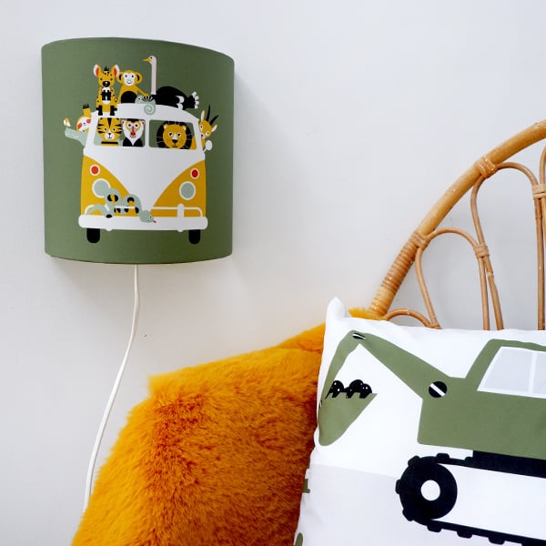 Lampen set safari dieren - olijfgroen