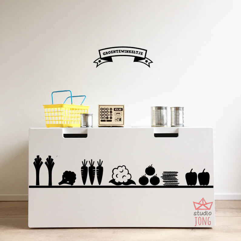 Speelgoedwinkeltje stickers - groentewinkel