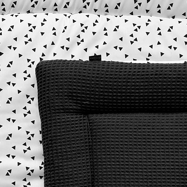 Boxkleed reversible triangel - wafelstof zwart