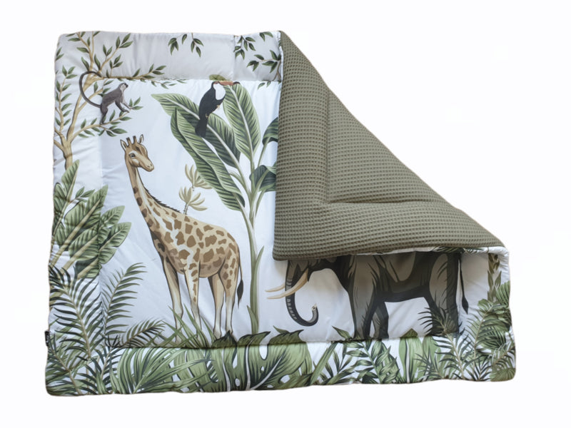 Boxkleed reversible wafelstof - jungle stof