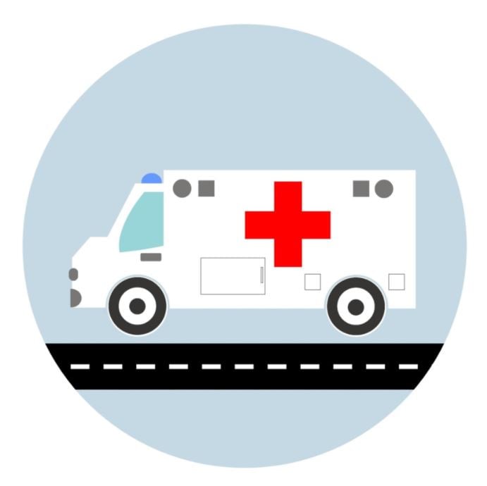 Muursticker kinderkamer - ziekenauto