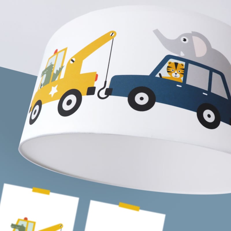 Kinderkamer aankleding en decoratie set - dieren onderweg (met lamp)