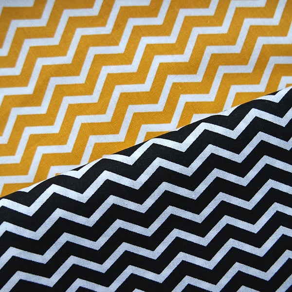 Aankleedkussenhoes wafelstof - oker zigzag