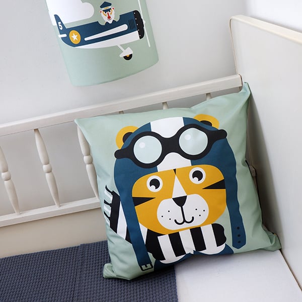 Kinderkamer aankleding en decoratie set - Luchtballon vliegtuig piloot (met lamp)