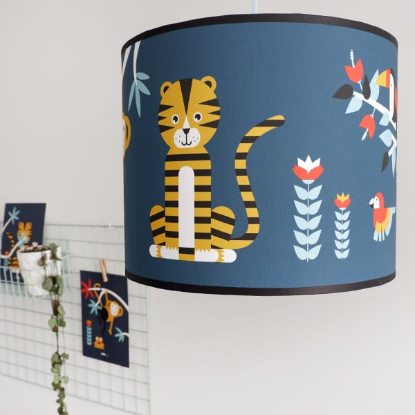 Kinderkamer aankleding en decoratie set - Jungle donkerblauw (met lamp)