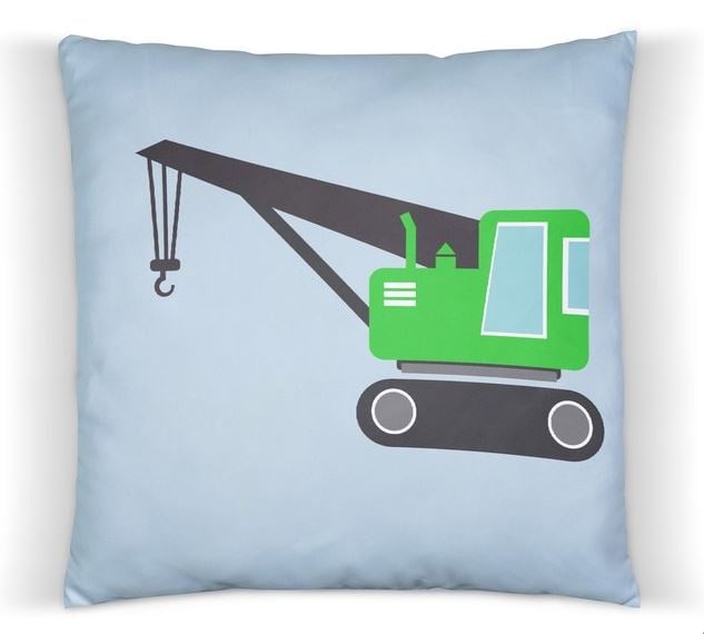 Kussen kraanwagen voertuig groen - inclusief binnenkussen