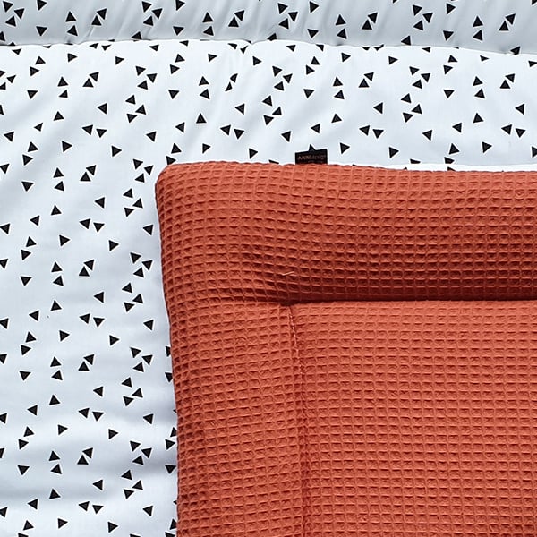 Boxkleed reversible triangel - wafelstof terracotta rood (roest)