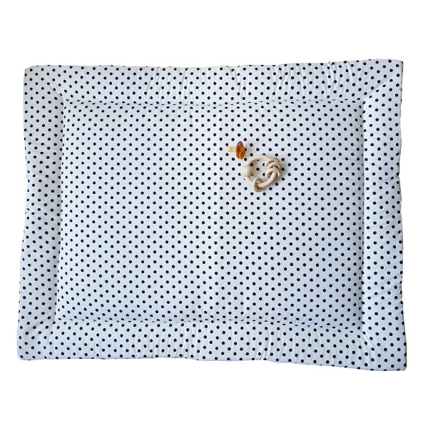 Boxkleed reversible stip op wit - wafelstof oker