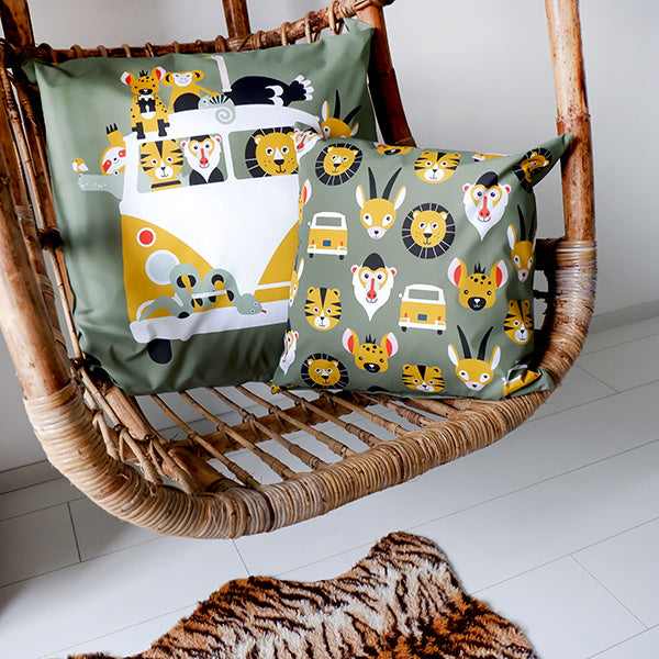 Kussen XL Jungle safari olijf groen