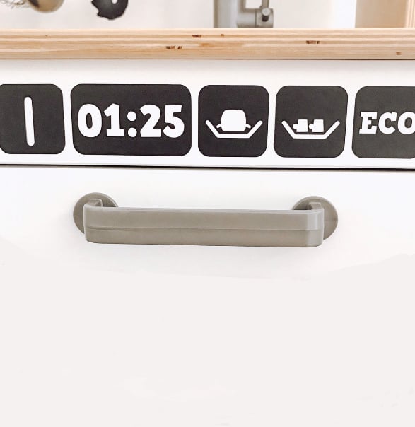 Ikea keukentje sticker vaatwasser knoppen (donkergrijs)