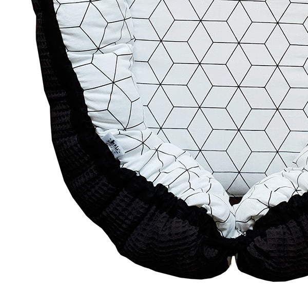 Babynestje wafelstof zwart - kubus