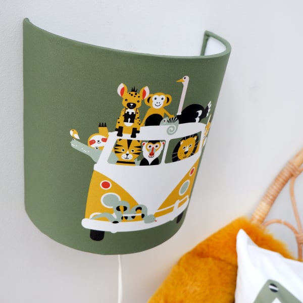 Lampen set safari dieren - olijfgroen