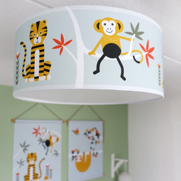 Lampen set jungle kinderkamer - mint