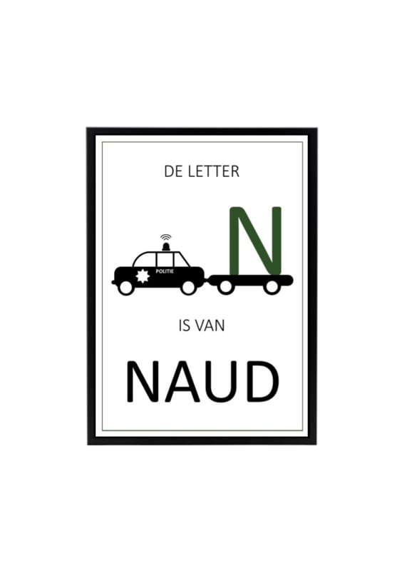 Naam posterset brandweer politie + alfabet (diverse kleuren)