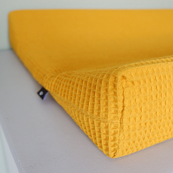 Aankleedkussenhoes babykamer wafelstof okergeel - basic