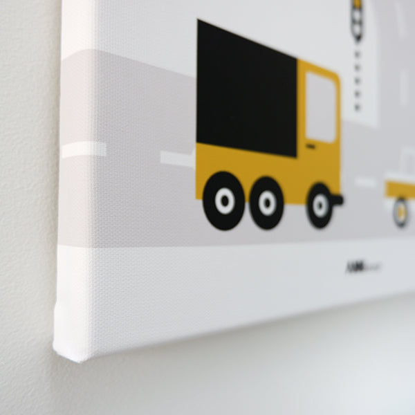 Canvas Auto schilderij 30x30 voor Voertuigen kamer - oker geel