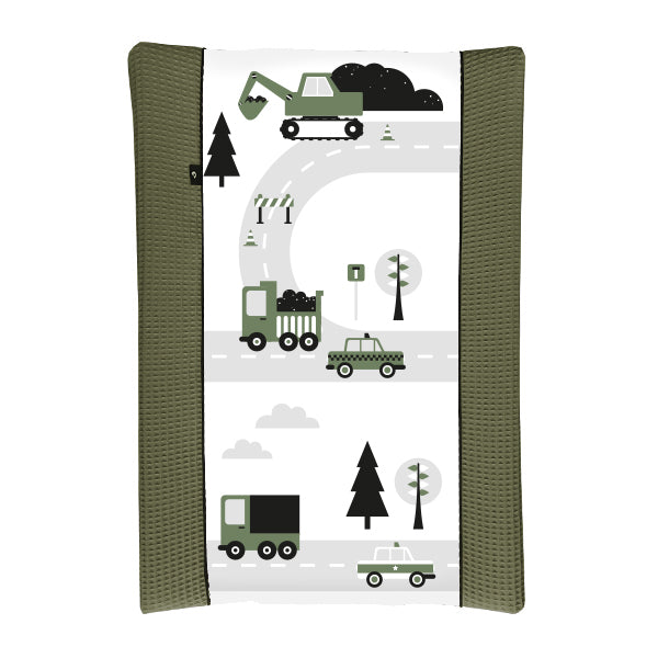 Babykamer aankleding en decoratie set - Voertuigen olijfgroen (met hang- of plafondlamp)