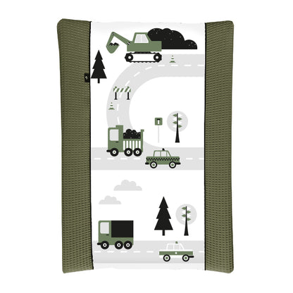 Babykamer aankleding en decoratie set - Voertuigen olijfgroen (met hang- of plafondlamp)