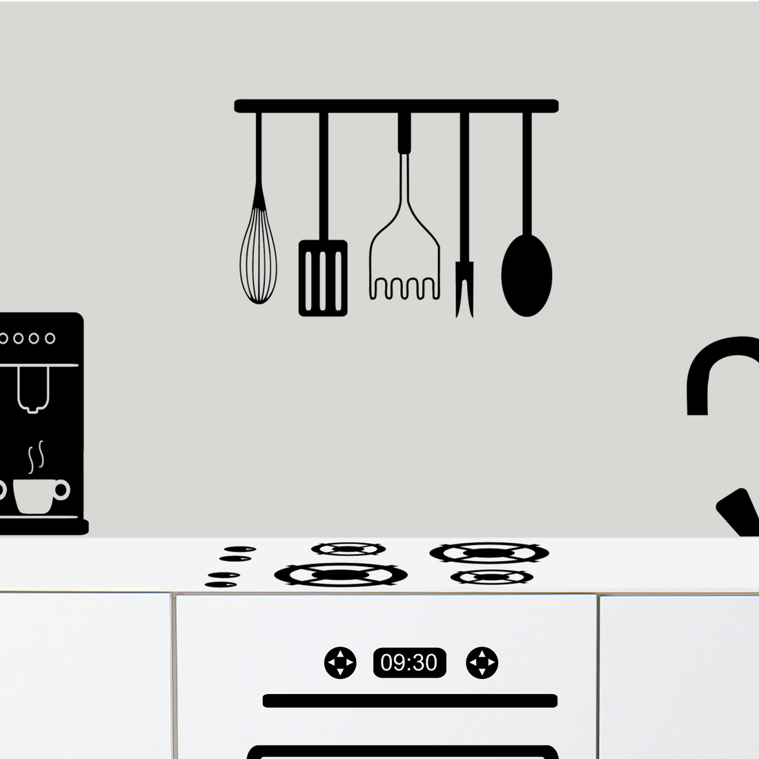 Kinderkeuken - speelkeuken sticker bestekrek