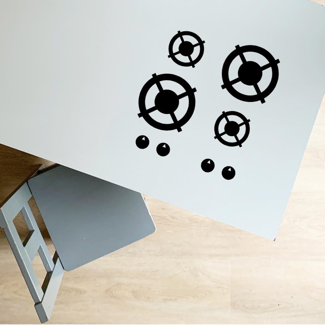 Kinderkeuken - speelkeuken sticker gasfornuis