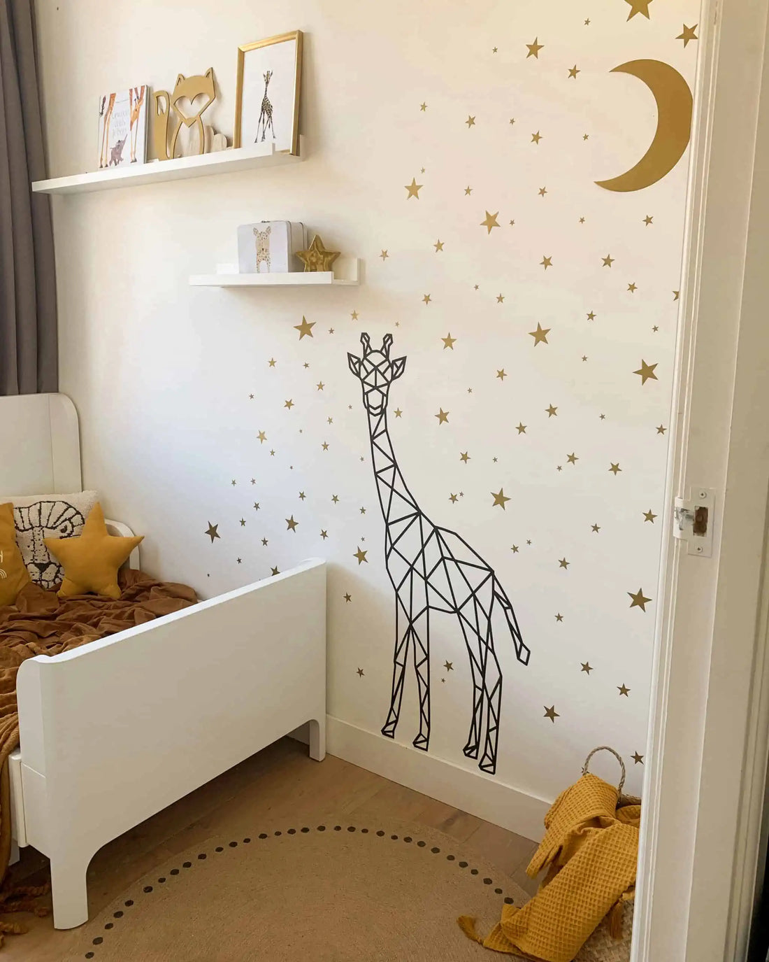 Geometrische giraffe groot muursticker
