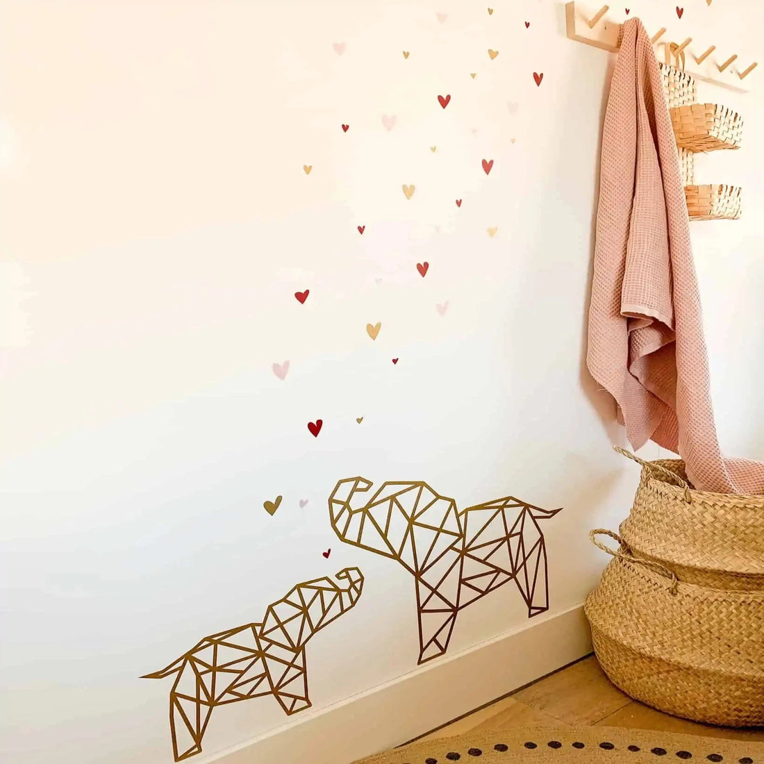 Geometrische olifanten set van 2