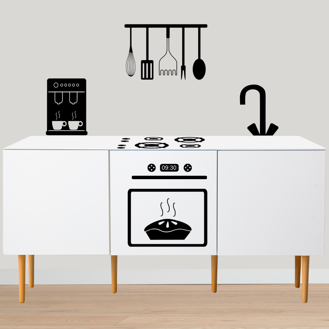 Basisset kinderkeuken - speelkeuken stickers