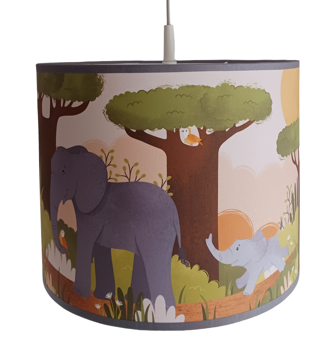 Lamp jungle kinderkamer - jungle dieren olifanten, giraffe en zebra