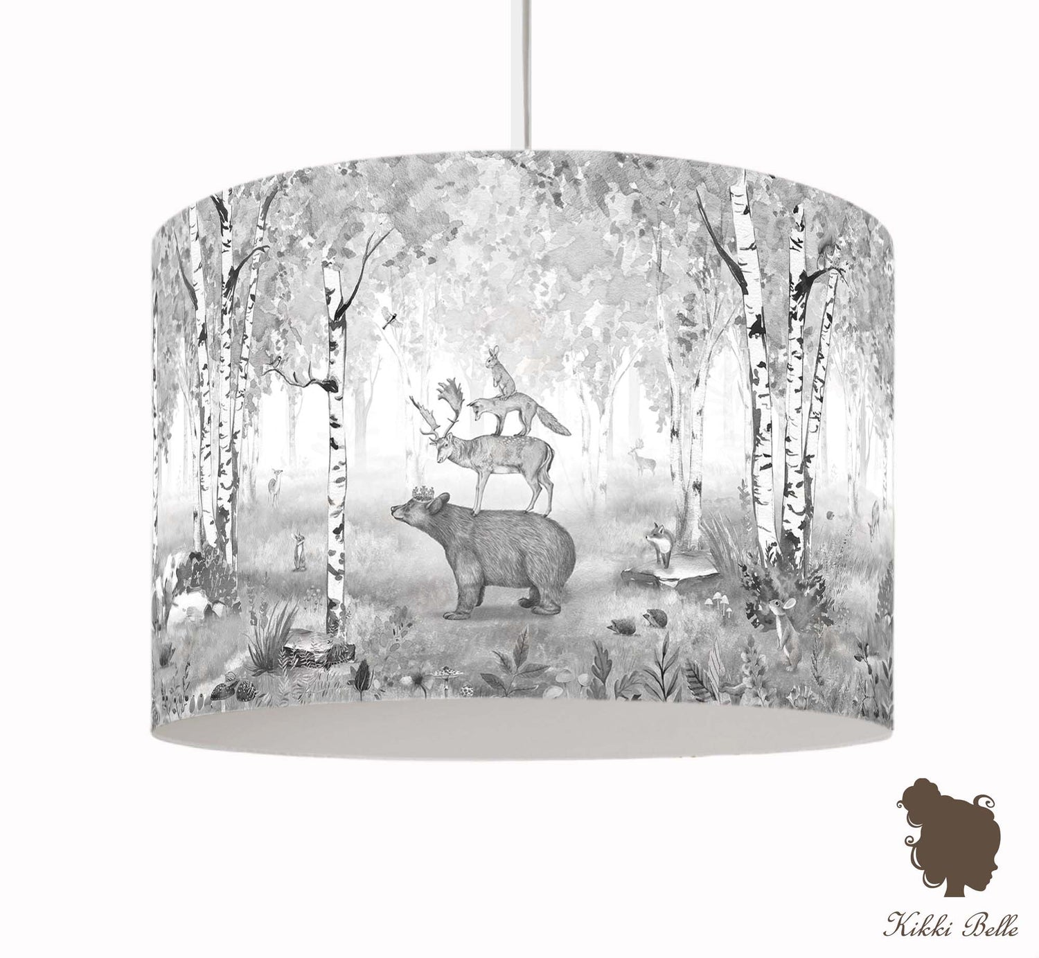 Hanglamp King Bear zwart / wit kinderkamer - Kikki Belle