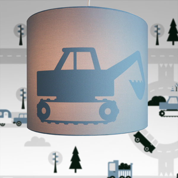 Kinderkamer lamp Graafmachine silhouet - effen