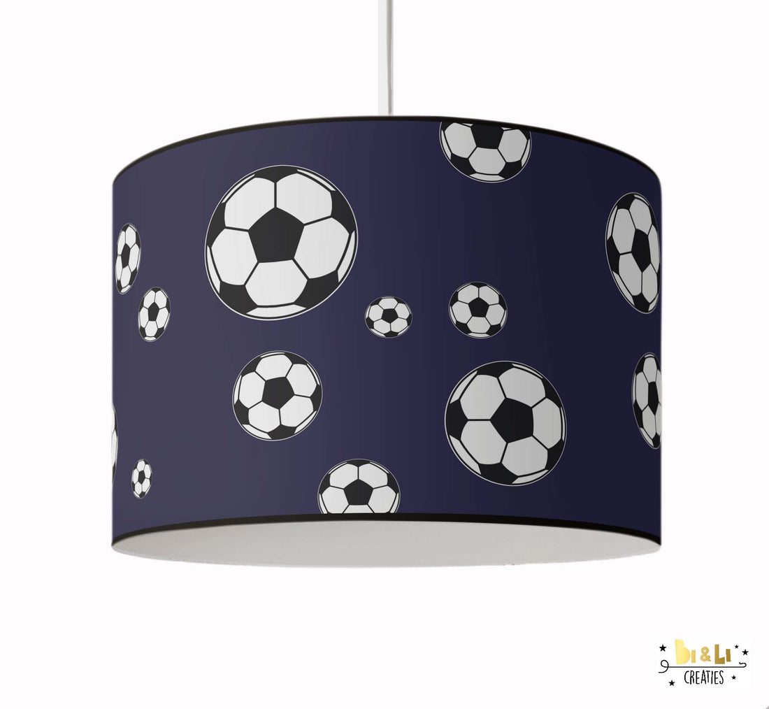Hanglamp voetbal kinderkamer marine blauw