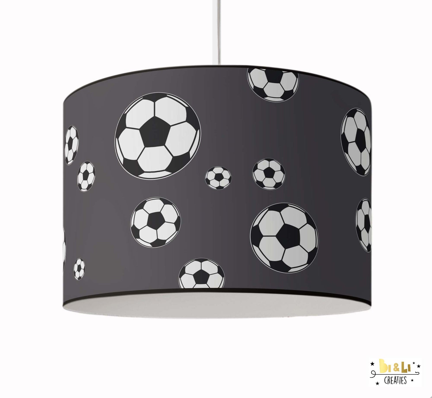 Hanglamp voetbal kinderkamer grijs