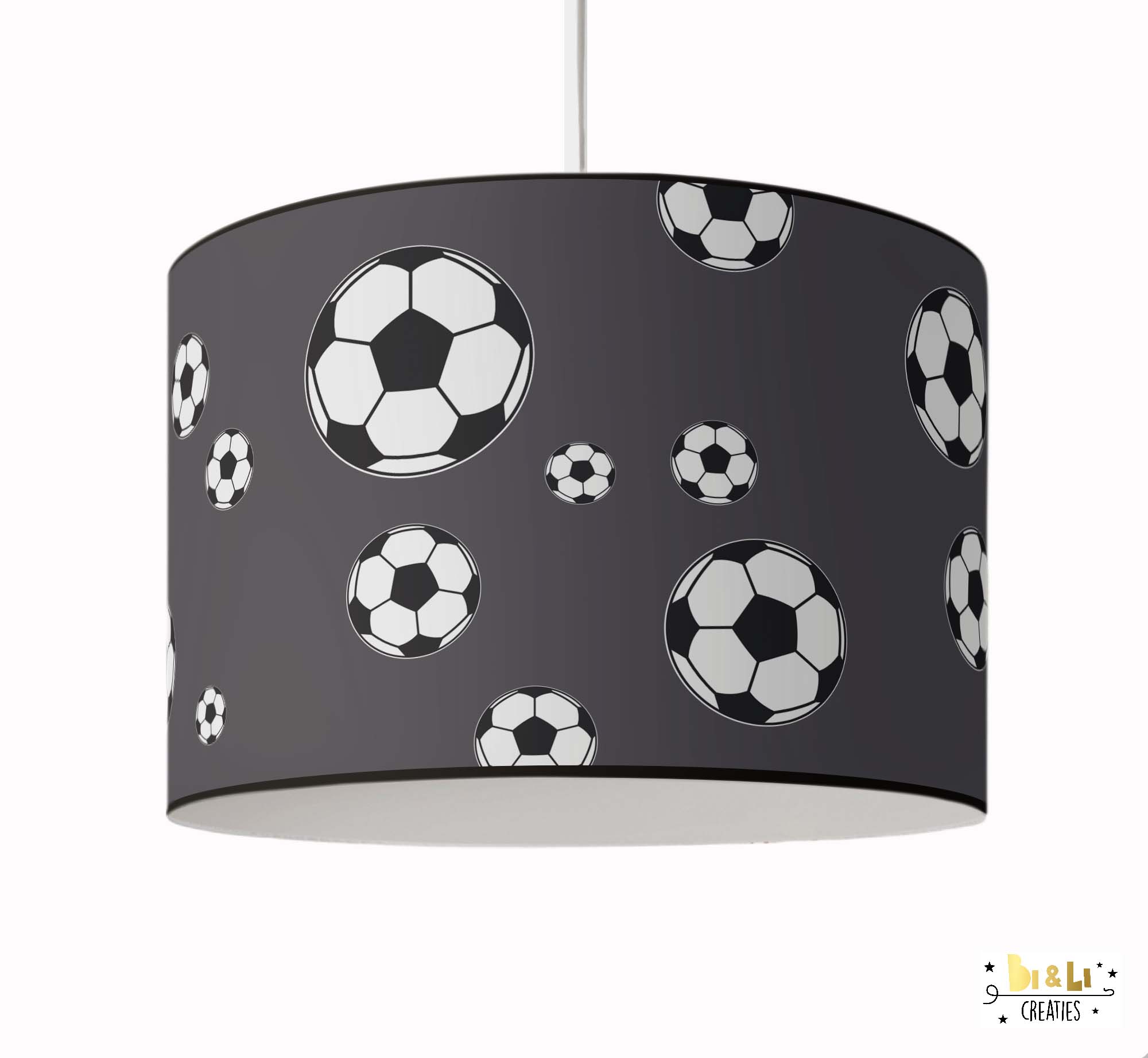 Hanglamp voetbal kinderkamer grijs