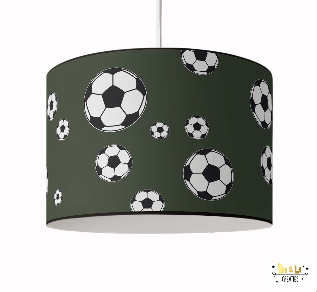 Hanglamp voetbal kinderkamer olijf groen