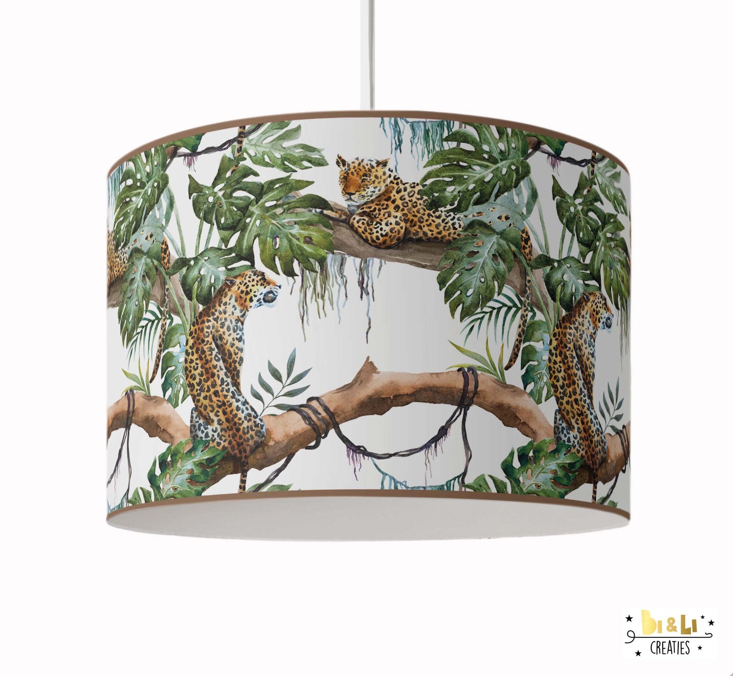 Lamp jungle kamer - jungle luipaard wit