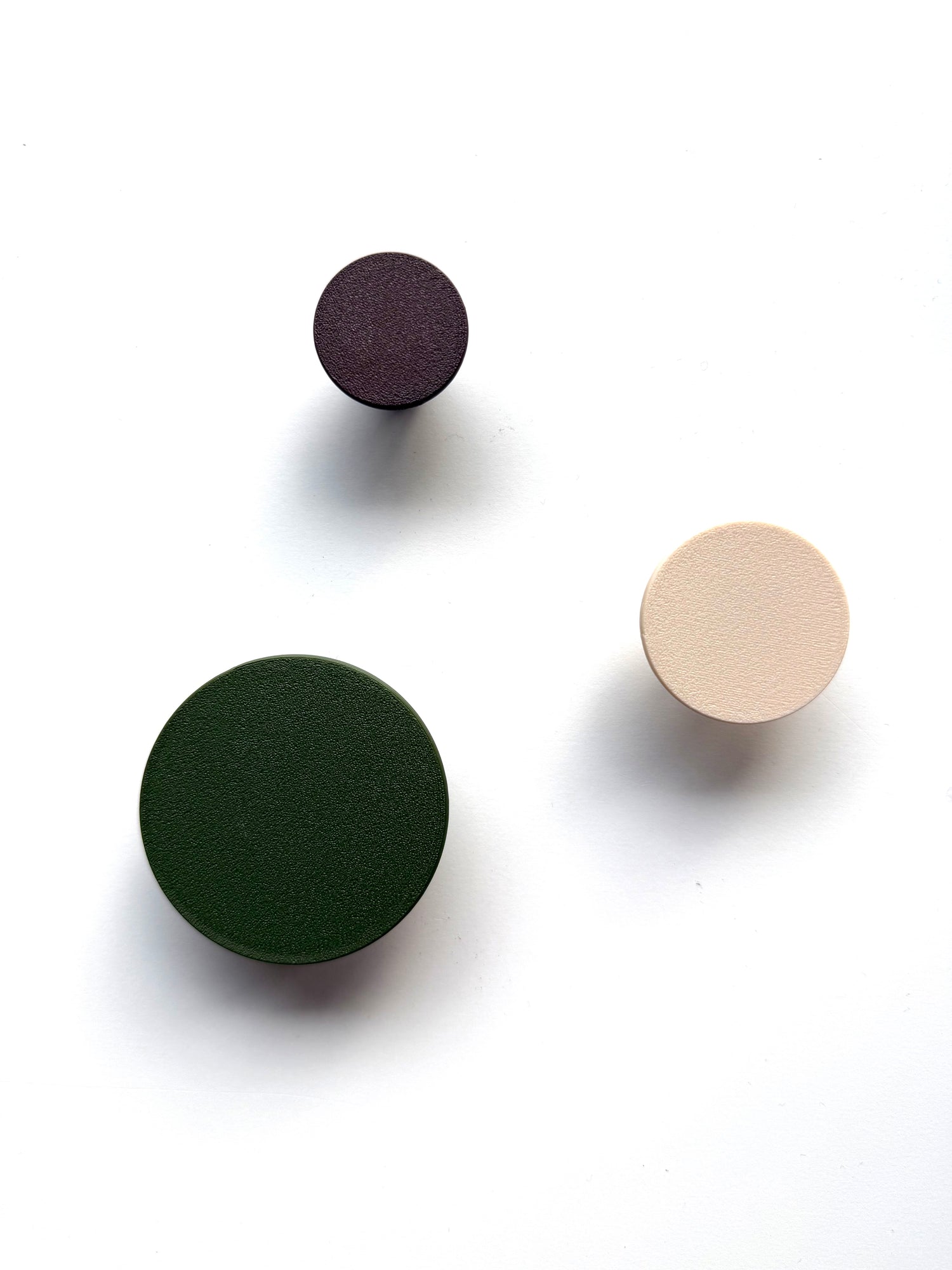 Set wandknopjes wandhaakjes groen-bruin-beige