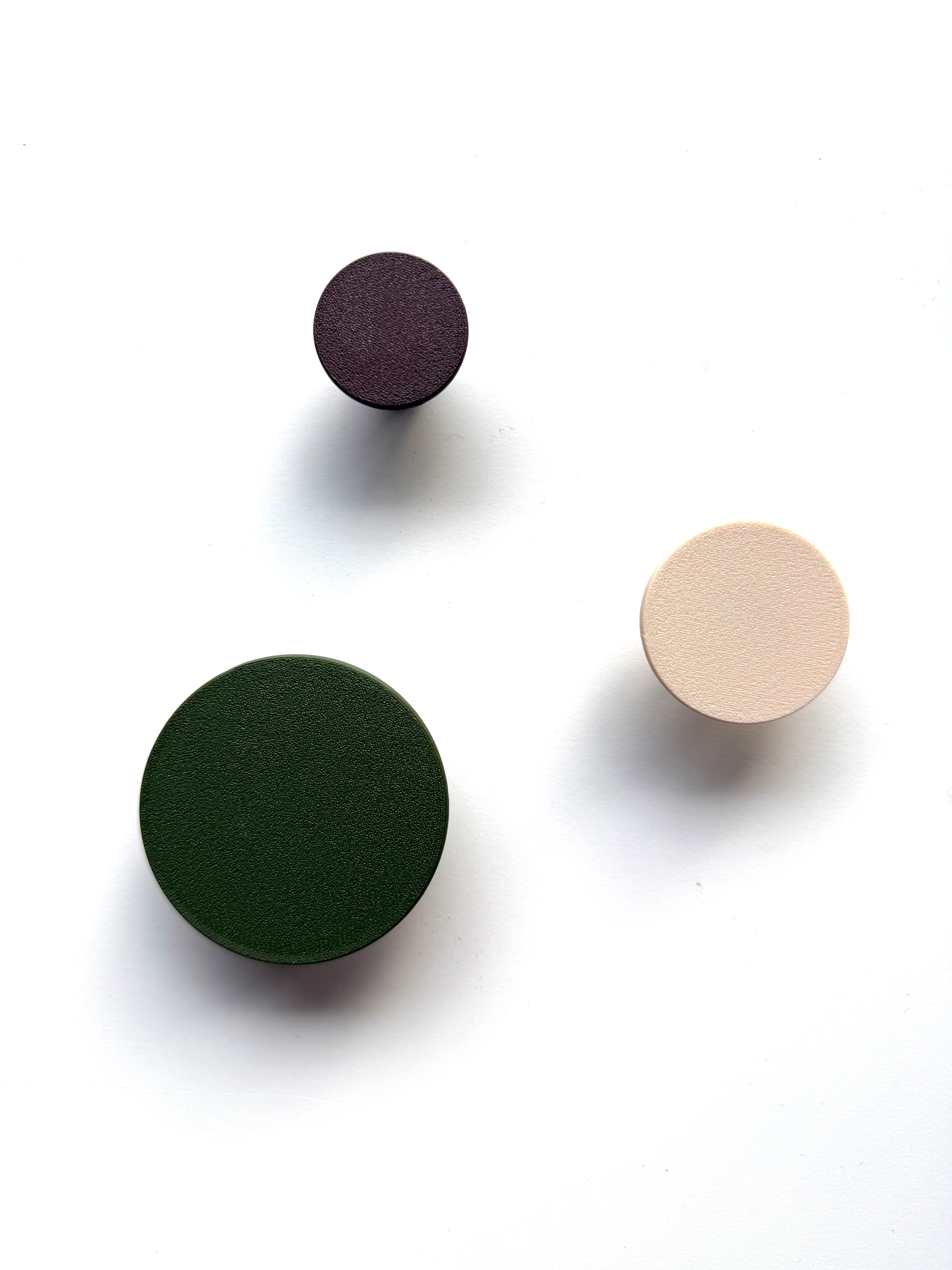 Set wandknopjes wandhaakjes groen-bruin-beige