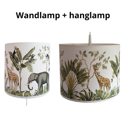 Lampen set jungle kinderkamer - jungle dieren giraffe en olifant