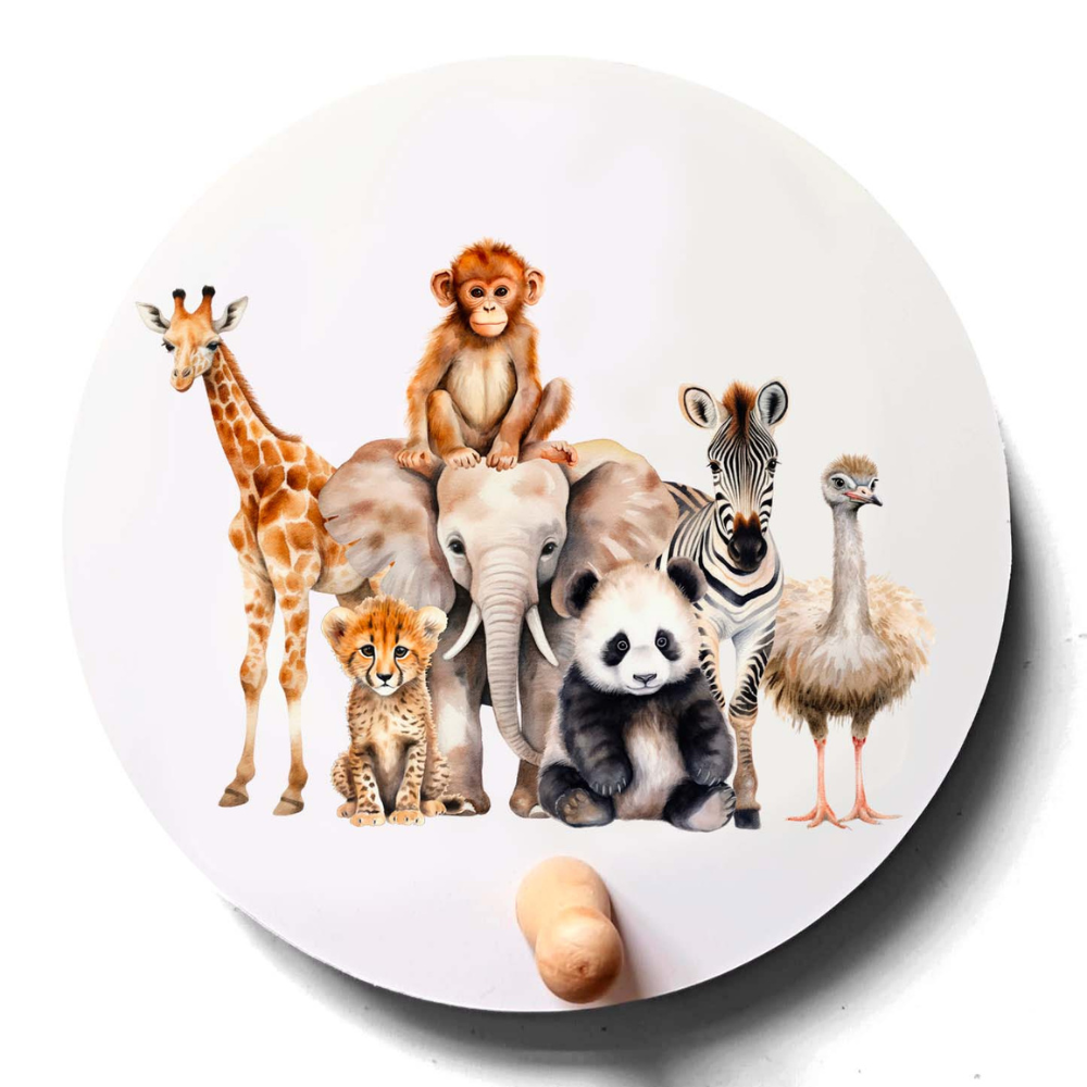 Kapstok Safari dieren kinderkamer