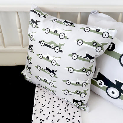 Kussen kinderkamer raceauto F1 - grijs (inclusief binnenkussen)