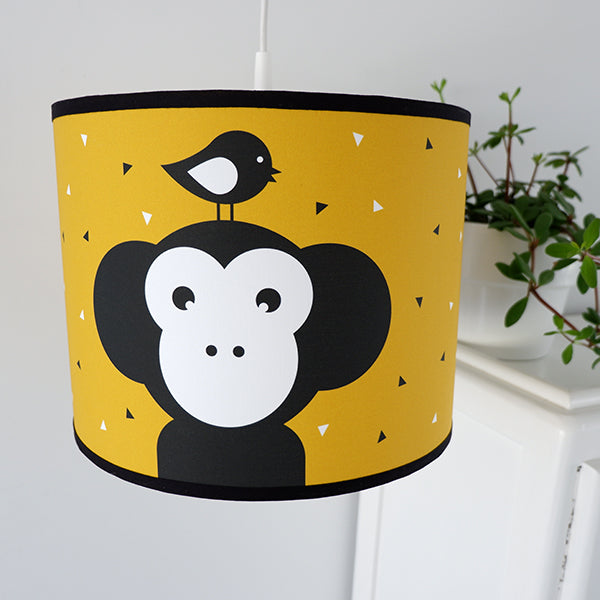 Kinderkamer lamp Aap - oker geel