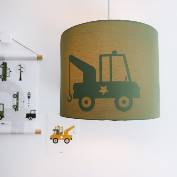Kinderkamer lamp Voertuigen Onderweg silhouet - effen