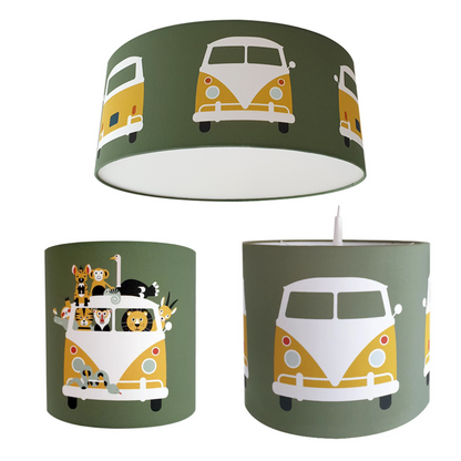 Lampen set safari VW bus  - olijfgroen