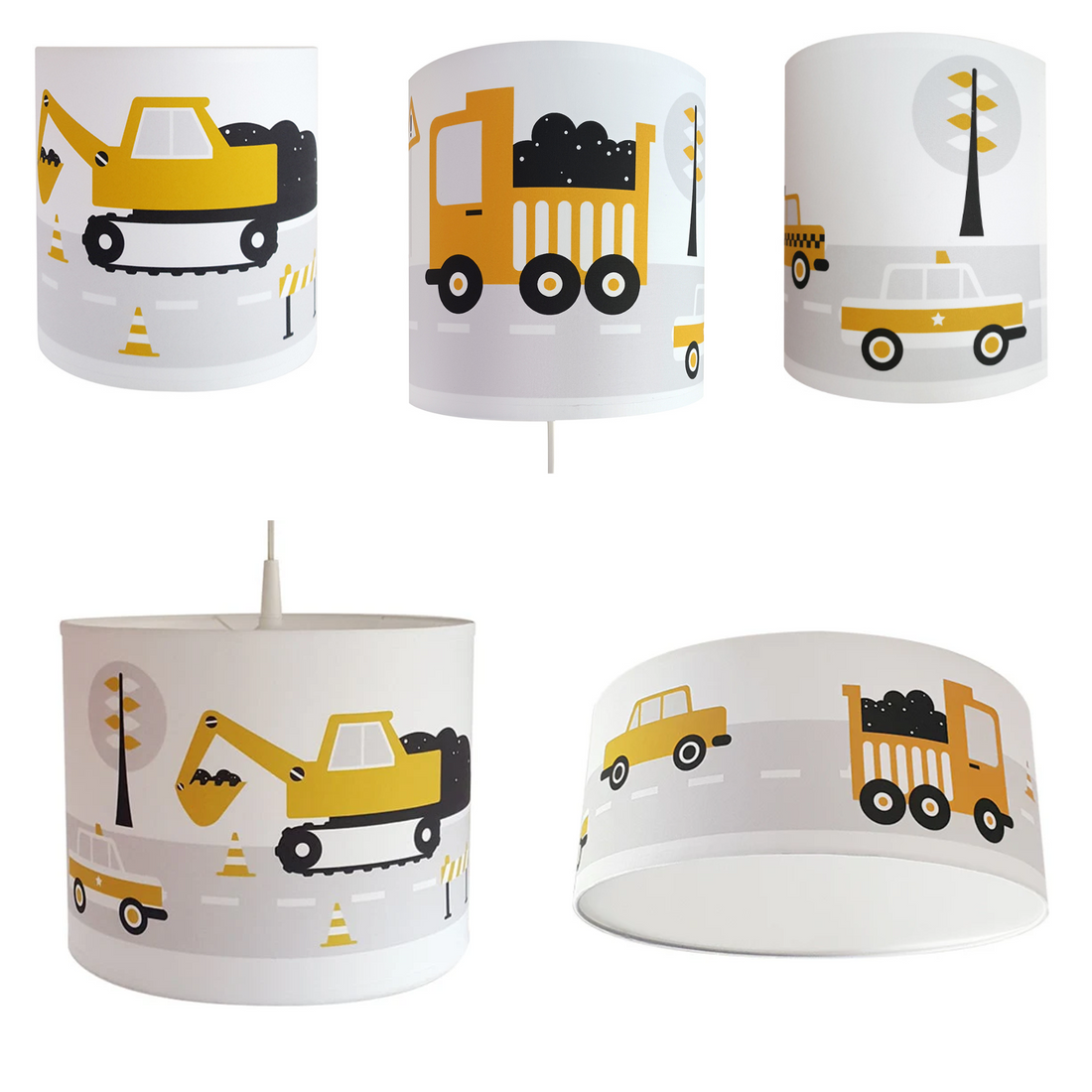 Lampenset voertuigen kinderkamer - oker