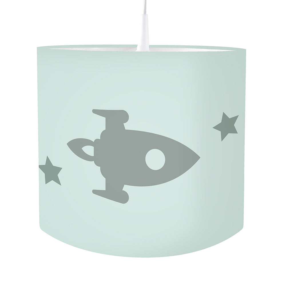 Kinderkamer lamp ruimte raket silhouet - effen
