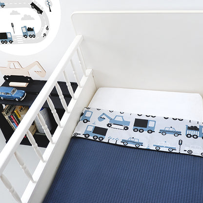 Babykamer aankleding en decoratie set - Voertuigen jeansblauw (met hang- of plafondlamp)