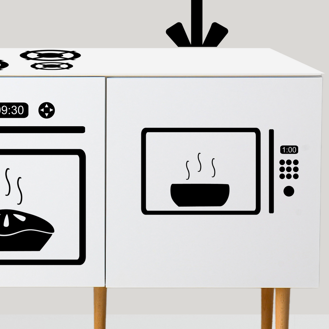 Kinderkeuken - speelkeuken sticker magnetron